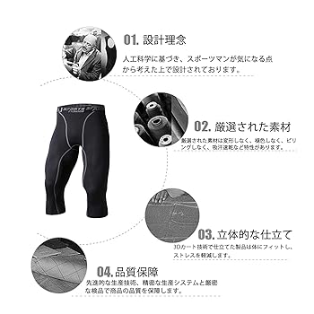 パワー アップ スパッツ トレーニング用 (黒3L) 男女兼用 腰のコリも解消 et002592.jpg